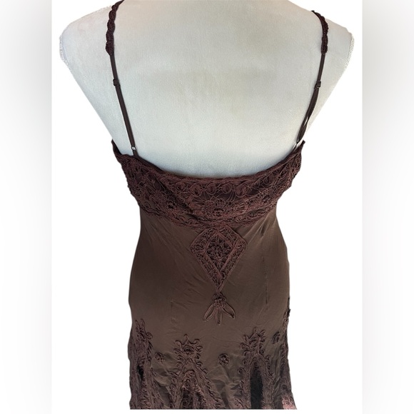 Stunning Sue Wong Chocolate Brown Lace Trim
Silk Slip Dress | Y2K - Picture 5 of 9